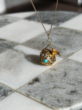Load image into Gallery viewer, Vintage 14k Gold Turquoise Vial Charm
