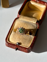 Load image into Gallery viewer, Gold Vermeil Emerald Flower Ring Size 6.75
