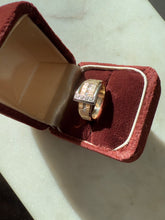Load image into Gallery viewer, Vintage Two-Toned Solid 14k Gold Diamond Buckle Ring Size 5
