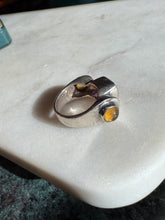 Load image into Gallery viewer, Vintage Amethyst &amp; Citrine Sterling Ring Size 5
