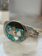 Load image into Gallery viewer, Vintage Sterling Inlay Cuff Bracelet
