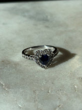 Load image into Gallery viewer, Blue Heart Sterling Silver Ring Size 7
