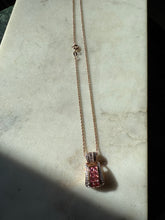 Load image into Gallery viewer, Rose Gold Vermeil Pink &amp; White Glass Necklace 18”
