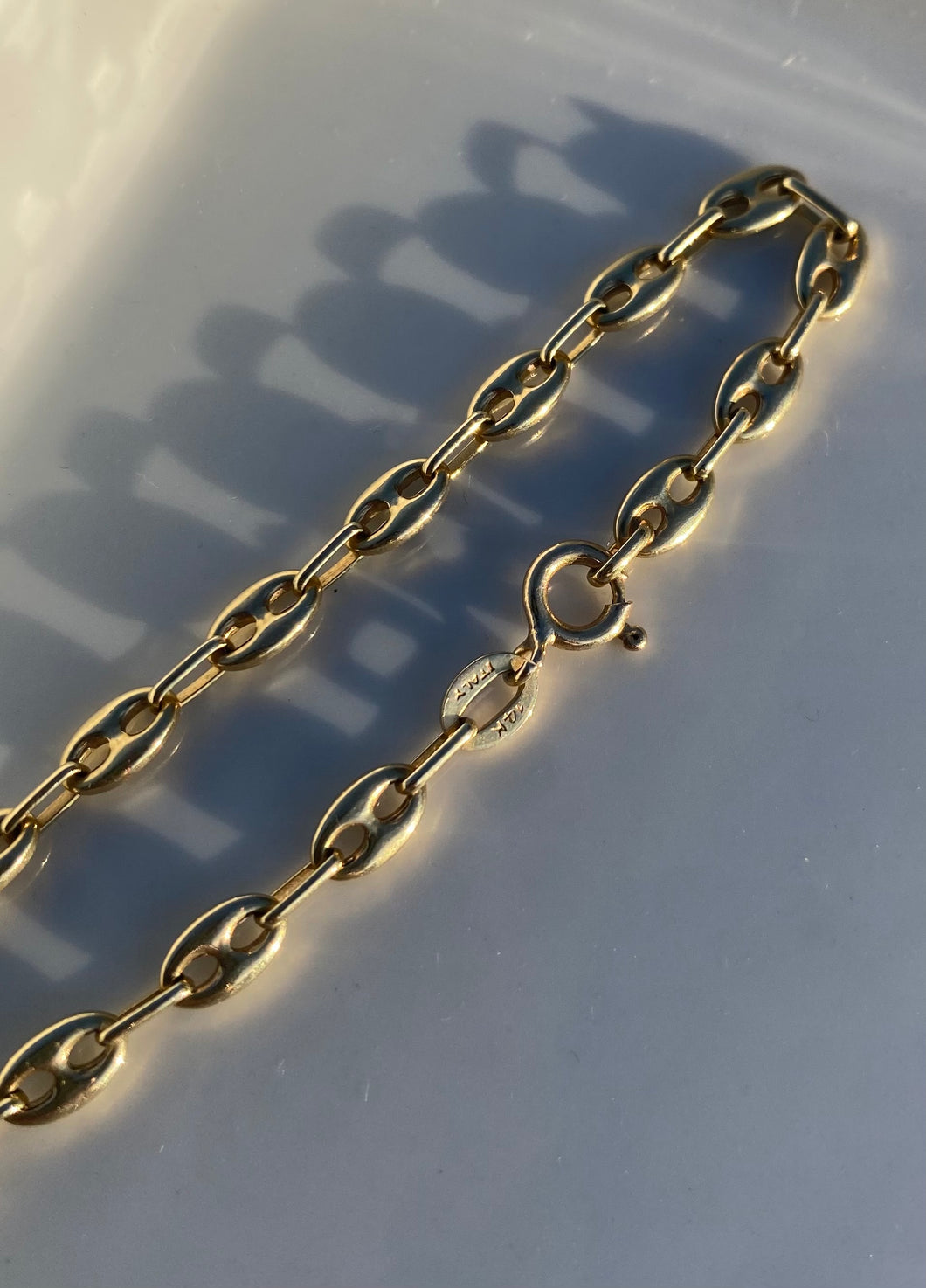 Mariner Link Vintage Italian 14k Yellow Gold Bracelet