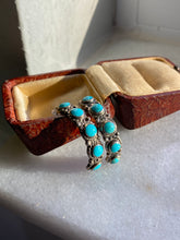 Load image into Gallery viewer, Turquoise Sterling Silver Half Hoop Earrings
