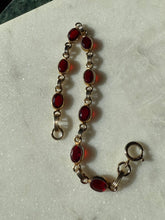 Load image into Gallery viewer, Red Stone 1/20 12k Gold Filled Bracelet 7”

