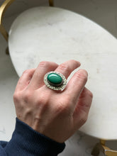 Load image into Gallery viewer, Chunky Malachite Sterling Silver Ring Size 7
