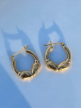 Load image into Gallery viewer, Ram Vintage 14k Yellow Gold Mini Hoop Earrings
