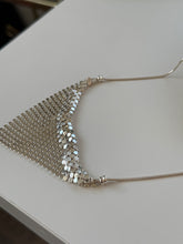 Load image into Gallery viewer, Vintage Mesh Chainmail Sterling Silver Necklace 16”-18”
