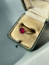 Load image into Gallery viewer, Synthetic Ruby Sterling Silver Solitaire Ring Size 8.5
