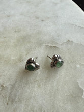 Load image into Gallery viewer, Green Chalcedony Heart Sterling Silver Earrings
