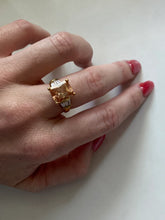 Load image into Gallery viewer, Square Stone Gold Vermeil Ring Size 7.25
