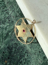 Load image into Gallery viewer, Vintage Carved 14k Gold Six-Pointed Star Pendant
