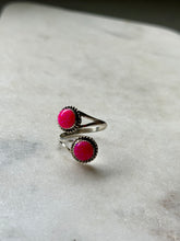Load image into Gallery viewer, Vintage Pink Opal Sterling Silver Bypass Ring Size 8.25
