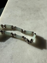 Load image into Gallery viewer, Jade Sterling Silver Bracelet 6.75”
