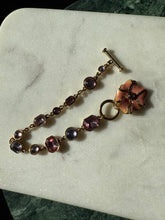 Load image into Gallery viewer, Vintage Enamel Flower Gold Plated Toggle Clasp Bracelet 7.5”
