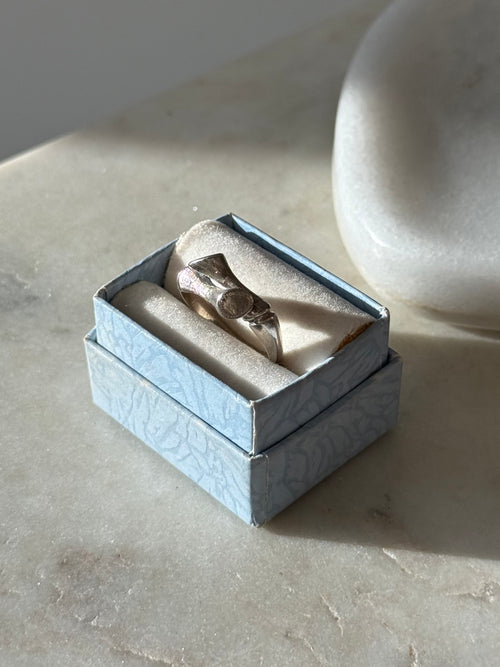 Bamboo Bypass Sterling Silver Ring Size 6