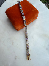 Load image into Gallery viewer, Amethyst Gold Vermeil Tennis Bracelet 6.75”
