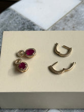 Load image into Gallery viewer, Vintage BH 14k Yellow Gold Dangle Hoop Earrings
