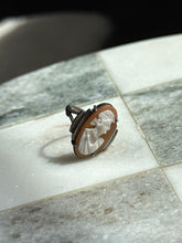 Load image into Gallery viewer, Antique Sterling Silver Cameo Shell Ring Size 5
