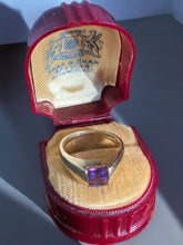 Load image into Gallery viewer, Channel Set Amethyst Vintage 14k Gold Ring
