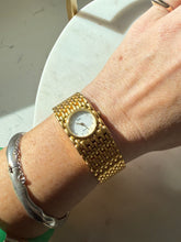 Load image into Gallery viewer, Wide Goldtone Panther Link White Face Watch 7”
