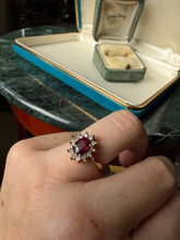 Load image into Gallery viewer, Natural Ruby &amp; Diamond 14k Yellow Gold Ring Size 5
