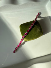 Load image into Gallery viewer, Pink Sterling Silver Tennis Bracelet 7.25”
