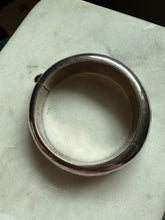Load image into Gallery viewer, Mexico Modernist Black Onyx Inlay Solid Sterling Bangle Bracelet 6.75”
