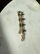 Load image into Gallery viewer, Green Stone 1/20 12k Gold Fill Bracelet 7.25”

