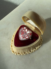 Load image into Gallery viewer, Mosaic Inlay Sterling Silver Heart Ring Size 6.5
