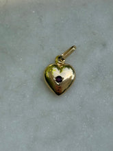 Load image into Gallery viewer, Vintage Italian Garnet 14k Gold Heart Charm
