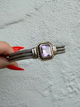 Load image into Gallery viewer, Amethyst Sterling Silver 14k Gold Cable Cuff Bracelet

