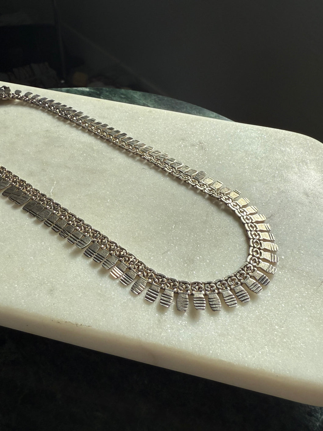 Mexico Sterling Silver Cleopatra Necklace 17”