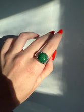 Load image into Gallery viewer, Faux Jade Sterling Silver Ring Size 8.75
