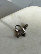 Load image into Gallery viewer, Turquoise Inlay Sterling Silver Cross Ring Size 5.25
