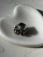 Load image into Gallery viewer, Multistone Chunky Sterling Silver Ring Size 6.5

