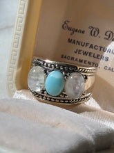 Load image into Gallery viewer, Moonstone Rhodium Plated Sterling Silver Ring Size 6
