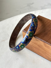 Load image into Gallery viewer, Vintage Cloisonné Enamel Sterling Silver Bangle Bracelet
