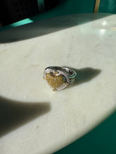 Load image into Gallery viewer, Sterling Silver Yellow Lab Grown Diamond Heart Ring Size 9.25
