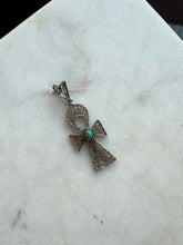 Load image into Gallery viewer, Turquoise Sterling Silver Ankh Pendant
