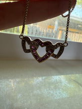 Load image into Gallery viewer, Ruby Sterling Silver Heart Necklace 17”
