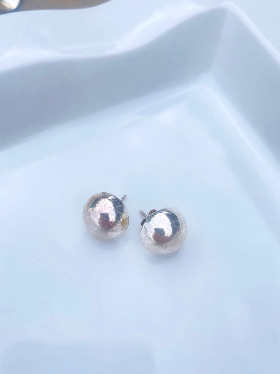 Chunky Sterling Silver Stud Earrings