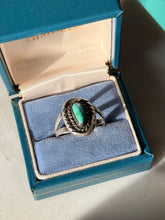 Load image into Gallery viewer, Vintage Turquoise Sterling Silver Ring Size 10.25
