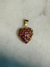 Load image into Gallery viewer, Vintage Natural Ruby 18k Gold Heart Charm
