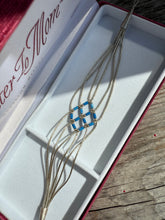 Load image into Gallery viewer, Blue Bead Liquid Sterling Silver Bracelet 7.25”
