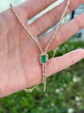 Load image into Gallery viewer, Italian Vintage 14k Yellow Gold 2.0ctw Natural Diamond &amp; Emerald Necklace
