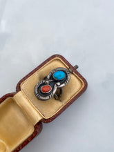 Load image into Gallery viewer, Turquoise &amp; Coral Sterling Silver Ring
