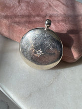 Load image into Gallery viewer, Vintage Diamond Starburst Oval Locket Sterling Silver Pendant
