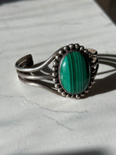 Load image into Gallery viewer, Vintage Malachite Sterling Silver Cuff Bracelet
